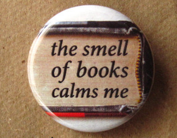 button pins the smell of books